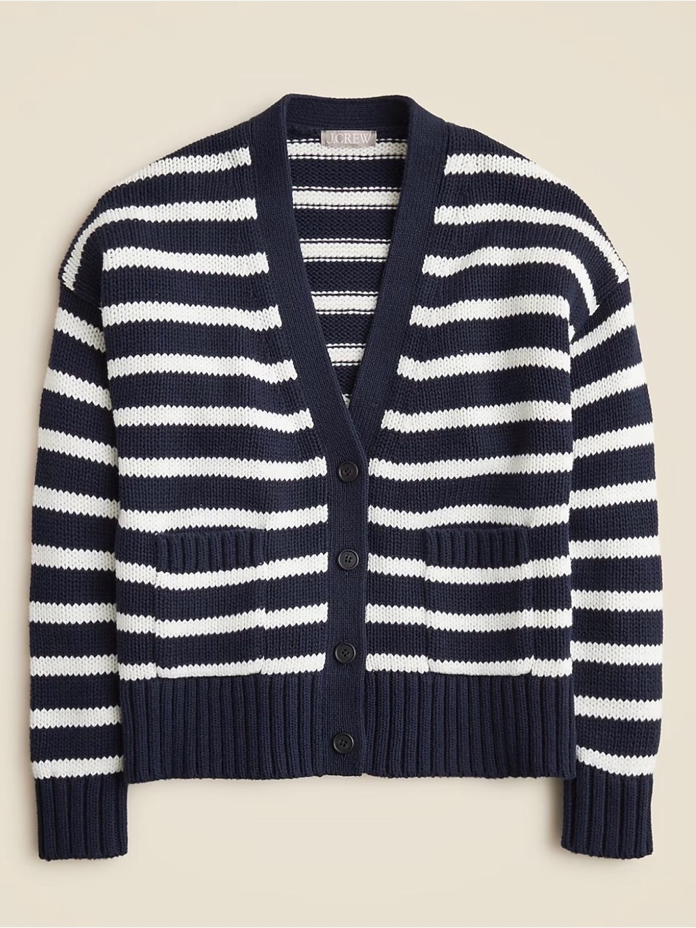 J. Crew Heritage 100% cotton stripe cardigan XL